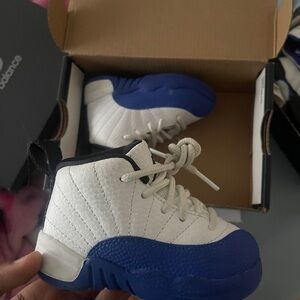 Jordan White and Blue Sneakers High-Top Classic